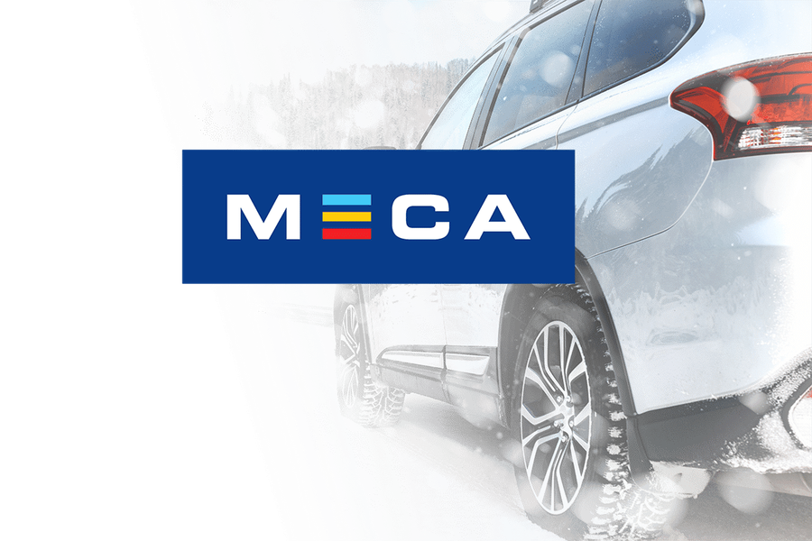Bilde av bil med MECA logo over